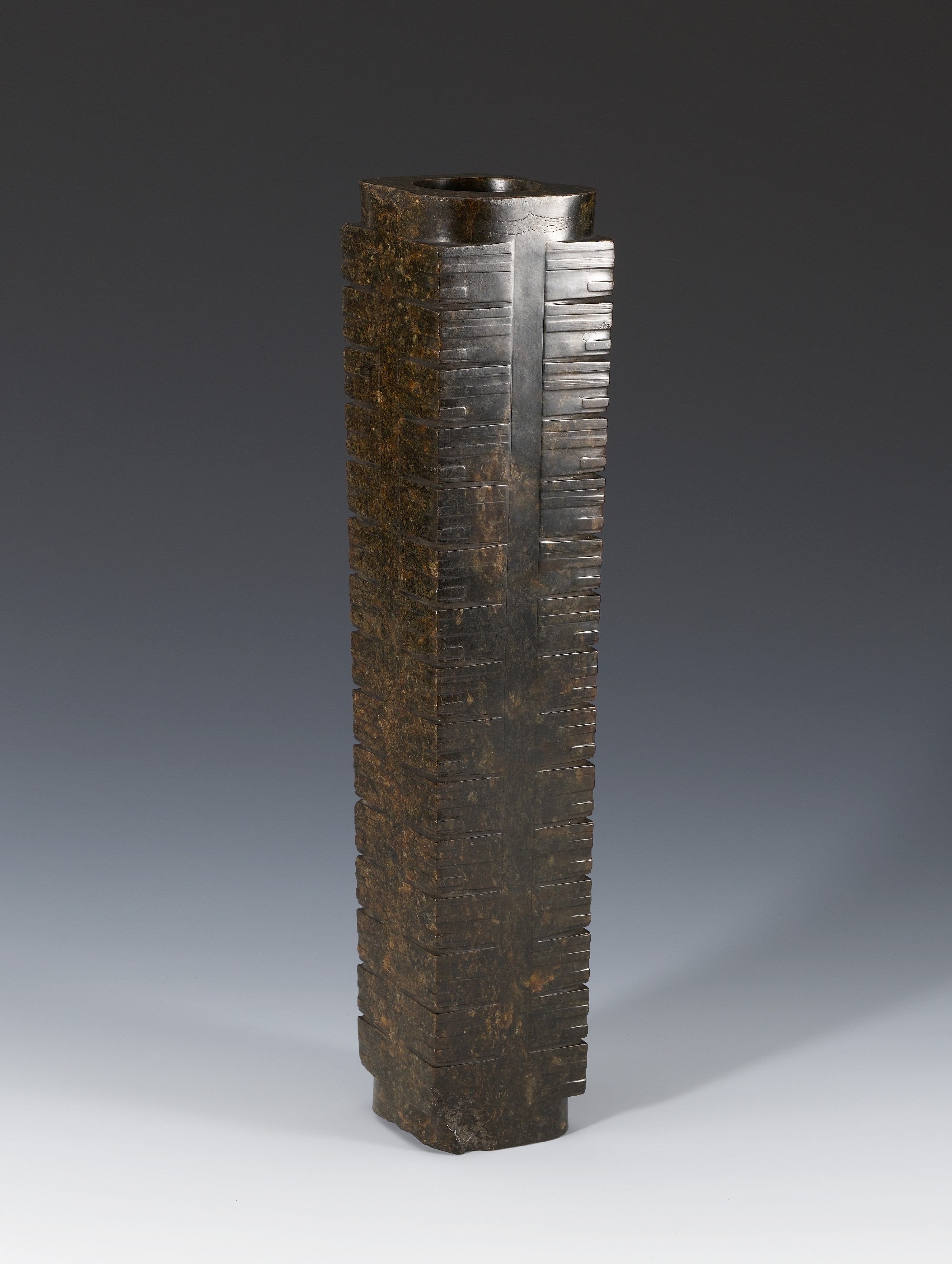 希少 古玉 鶏骨白 上古良渚文化 神人面紋 玉琮 置物 根付 玉礼器 縁起物