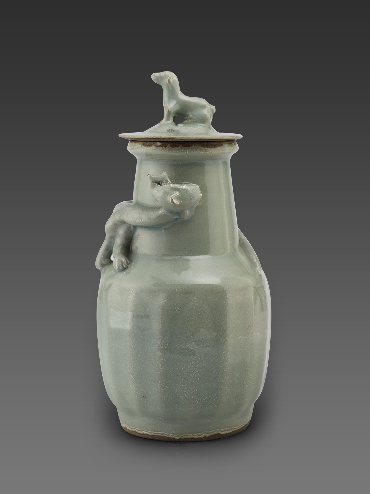 g2178▽良▽明時代龍泉窯青磁四方香合 【蒼】中国美術 龍泉窯