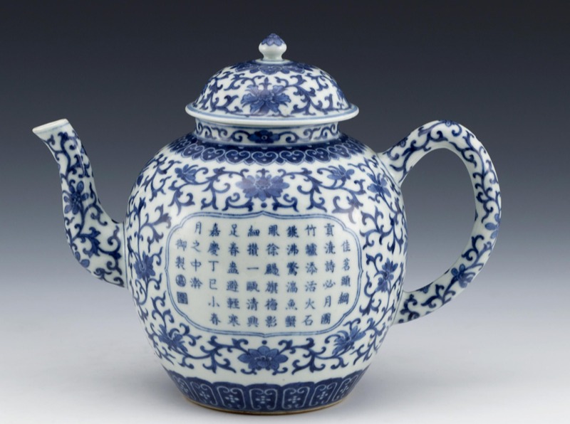 中国 煎茶道具 青花古染付 茶碗 清時代 梅蘭竹菊 仙鶴紋