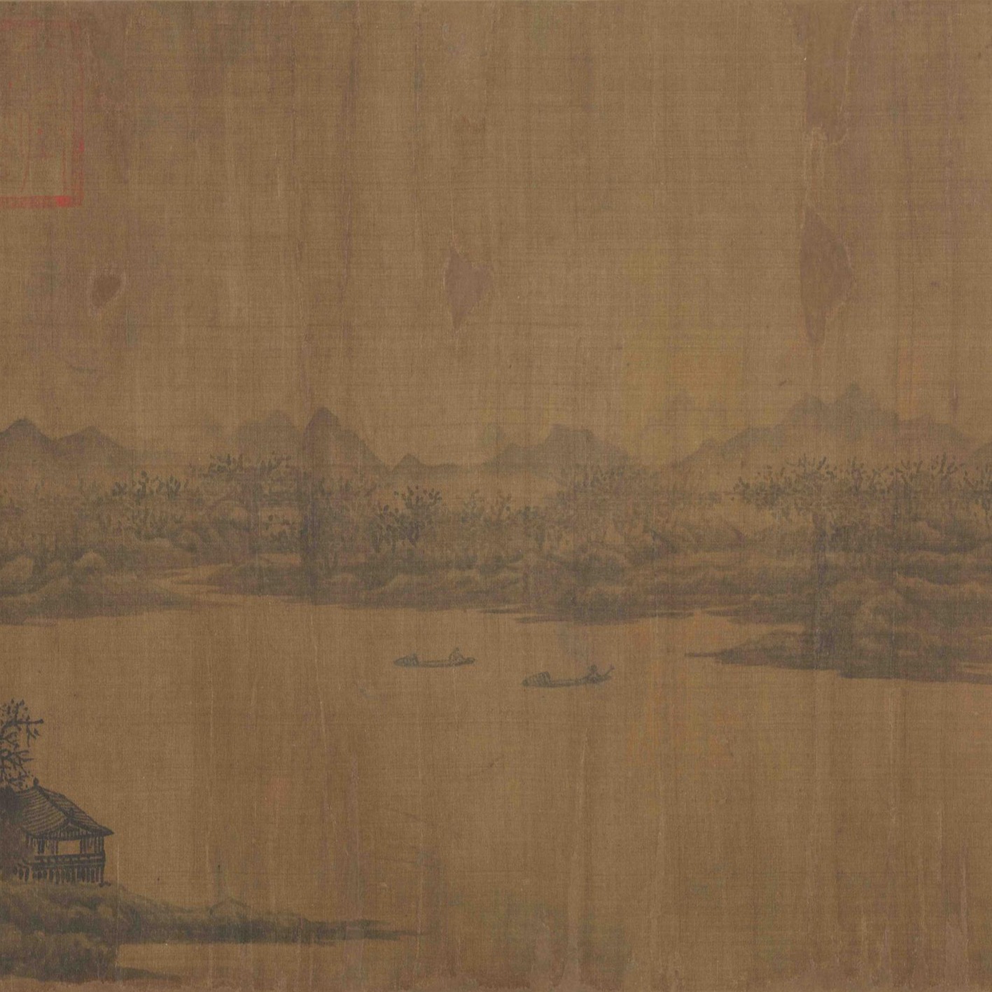 宋 佚名 秋山萧寺图卷 by Unknown artist