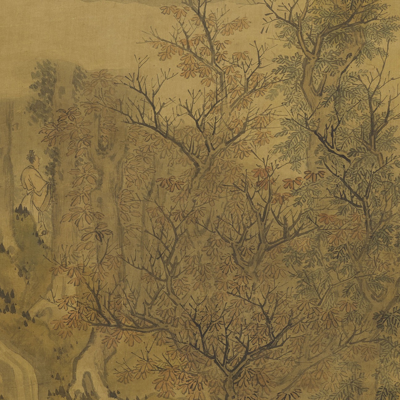 明 蓝瑛 秋林觅句图轴 by Unknown artist