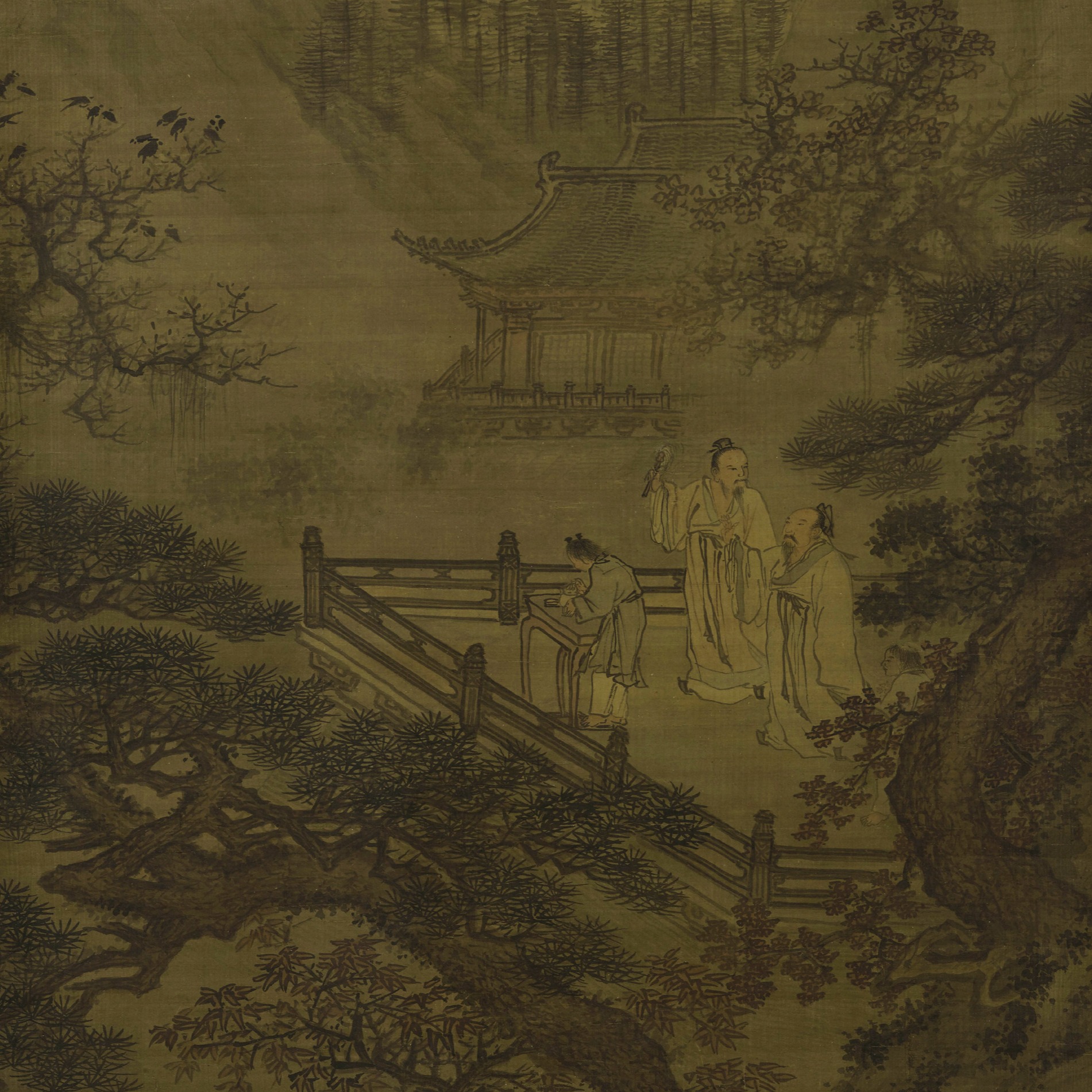 明 谢时臣 万里无云诗意图轴 by Unknown artist