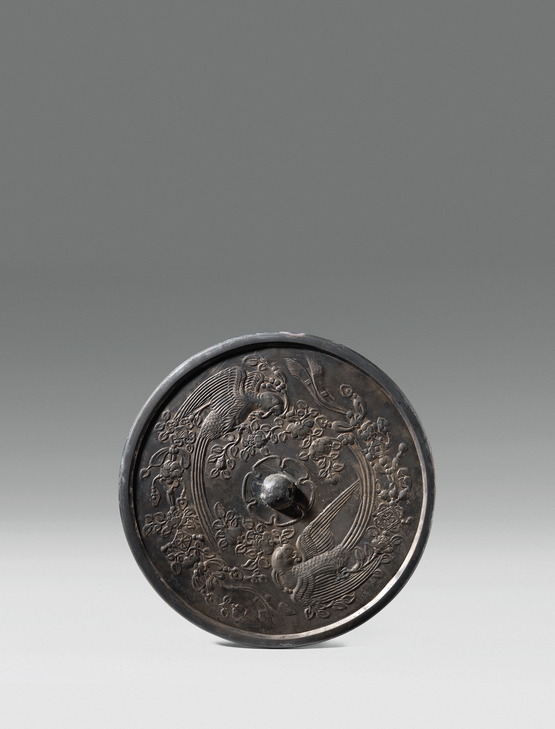 鹦鹉衔枝绶带纹铜镜--原图展示